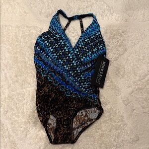 Miracle suit Blue and Brown women’s One Piece Swimsuit